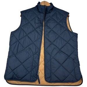 J. CREW Quilted WALKER Vest Authentic Outerwear Mens M Full Zip Navy Preppy